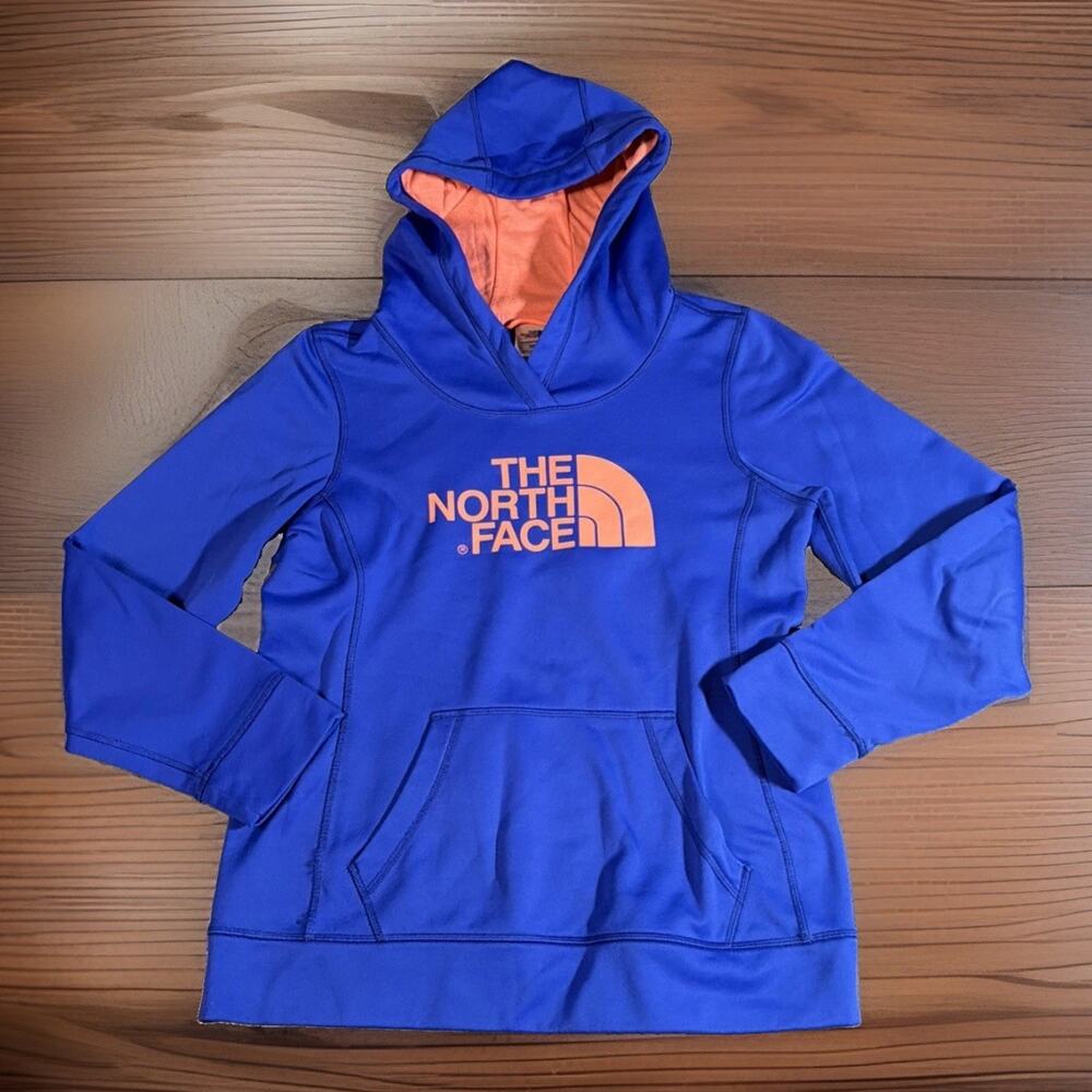 The North Face Sz M Blue Coral Hoodie Pullover Athleisure Running Hiking Active